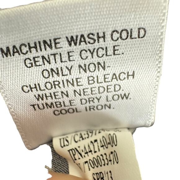 Banana Republic Navy Blue White Floral 3/4 Sleeve Draped Neck Stretchy Dress S - Picture 7 of 7